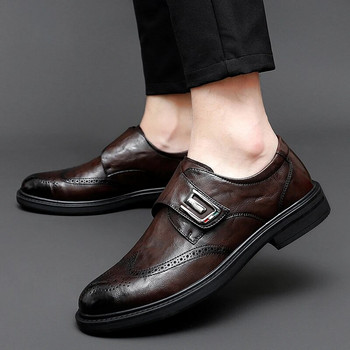Нови луксозни мъжки обувки Висококачествени кожени работни обувки Дизайнерски ежедневни официални обувки за мъже Обувки за рокля Бизнес сватбени обувки