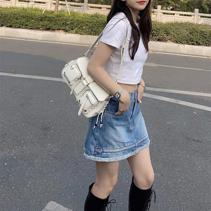 Τσάντες για γυναίκες Πολυτελή τσάντες σχεδιαστών Πολλαπλές τσέπες Τσάντες ώμου μασχάλες PU Δερμάτινες γυναικείες τσάντες messenger μαύρες τσάντες