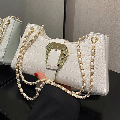 Uus mood naiste krokodillimustriga kett Õlakotid Käekotid 2023 Luksuslikud šikkad kaenlaalused kotid Clutch Sinine Rohelised kaenlaalused kotid