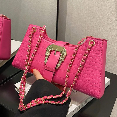 Uus mood naiste krokodillimustriga kett Õlakotid Käekotid 2023 Luksuslikud šikkad kaenlaalused kotid Clutch Sinine Rohelised kaenlaalused kotid
