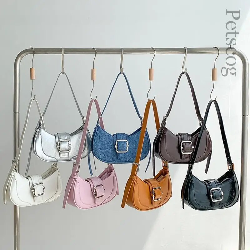 Vintage ručne torbe za žene, polumjesec, kožne torbe na rame, dizajnerske luksuzne torbe za pazuhe, luksuzne ženske torbe za pazuhe Hobo Bolsas