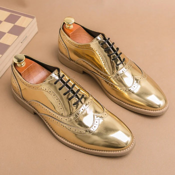 Луксозни мъжки обувки Golden Bullock Мъжки КОСТЮМ Обувки Ежедневни официални бизнес кожени обувки Мъжки мари обувки Италиански банкетни обувки