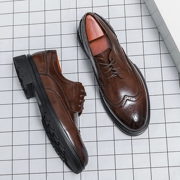 Ανδρικά επαγγελματικά επίσημα παπούτσια Ανδρικά παπούτσια Oxford Casual Ανδρικά μάρκα μαύρα Κλασικά άνετα παπούτσια μόδας Derby Δερμάτινα παπούτσια πολυτελείας