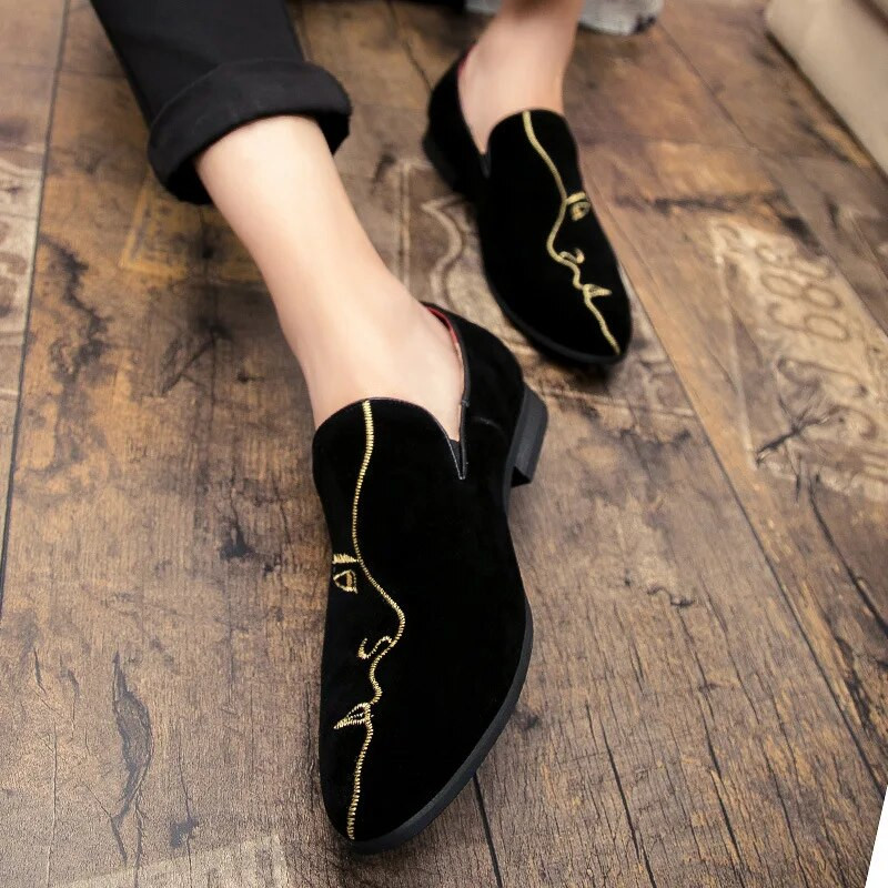 Soe allahindlus Uued mugavad meeste jalapüksid, kivineediga terava otsaga meeste pidulikud kingad Meeste pulmapeo lamedad kingad