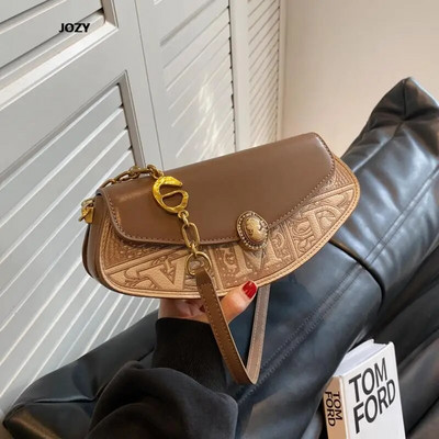 Vintage δερμάτινες πολυτελείς ντιζάιν τσάντες ώμου για γυναίκες 2023 Καλοκαιρινή μόδα Ευέλικτες τσάντες υψηλής ποιότητας casual crossbody