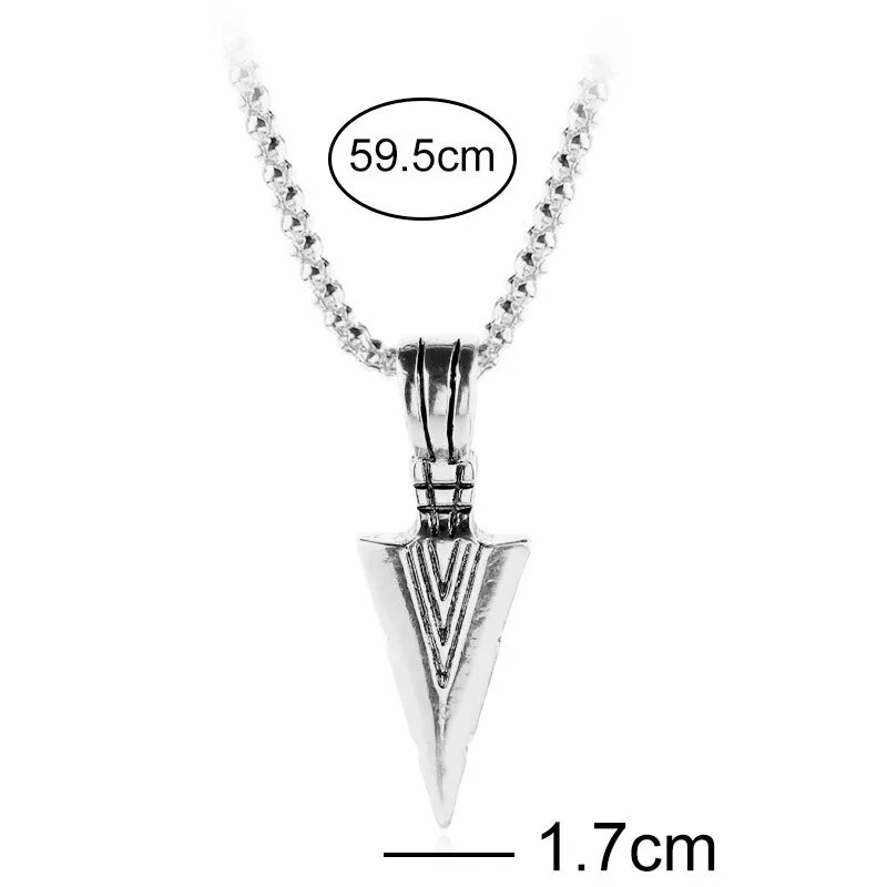 Muškarci, crna, srebrna boja, ogrlica s privjeskom s ratničkim kopljem, za muškarce, hip-hop, modna metalna ogrlica, nakit, poklon