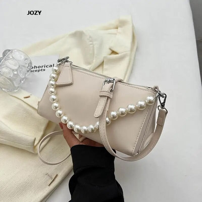 Nauji mados perlų grandinės kryžminiai krepšiai moterims Paprasto stiliaus prabangūs dizainerio odiniai pečiai 2023 m. vasaros laisvalaikio moteriška rankinė