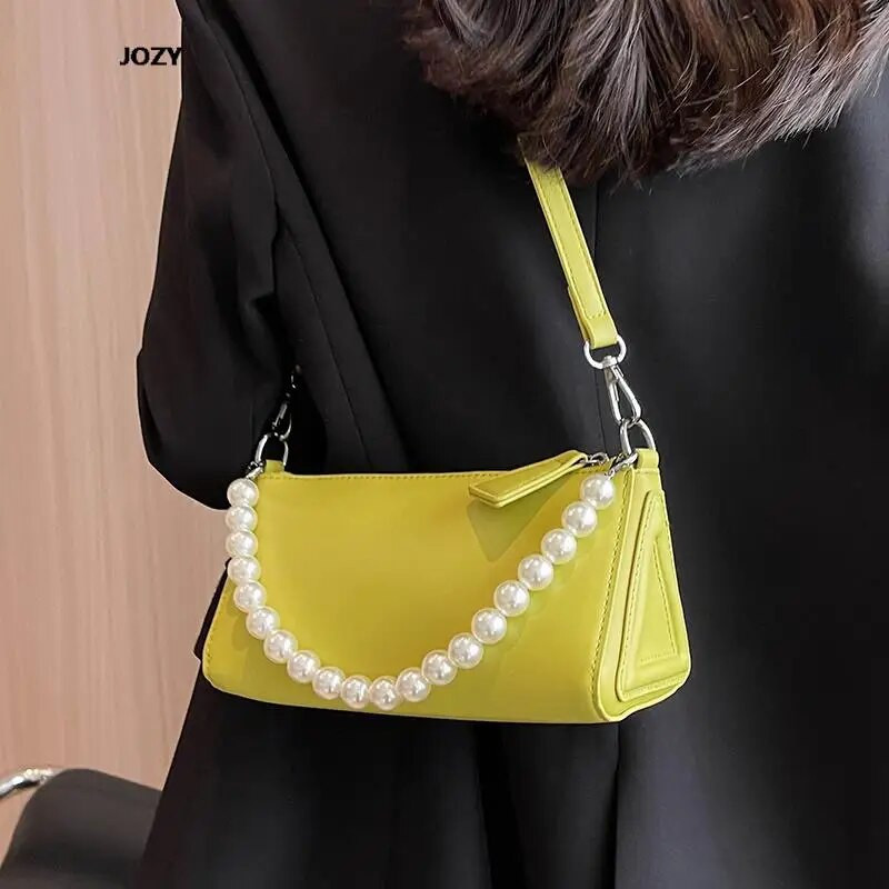 Nauji mados perlų grandinės kryžminiai krepšiai moterims Paprasto stiliaus prabangūs dizainerio odiniai pečiai 2023 m. vasaros laisvalaikio moteriška rankinė