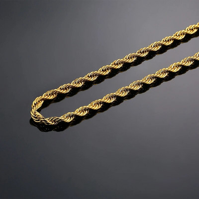 Κολιέ με αλυσίδα Vnox 2-5mm με σχοινί για άνδρες Γυναικεία, Twisted Sigapore Links Choker, Basic Casual Punk Rock από ανοξείδωτο ανδρικό γιακά