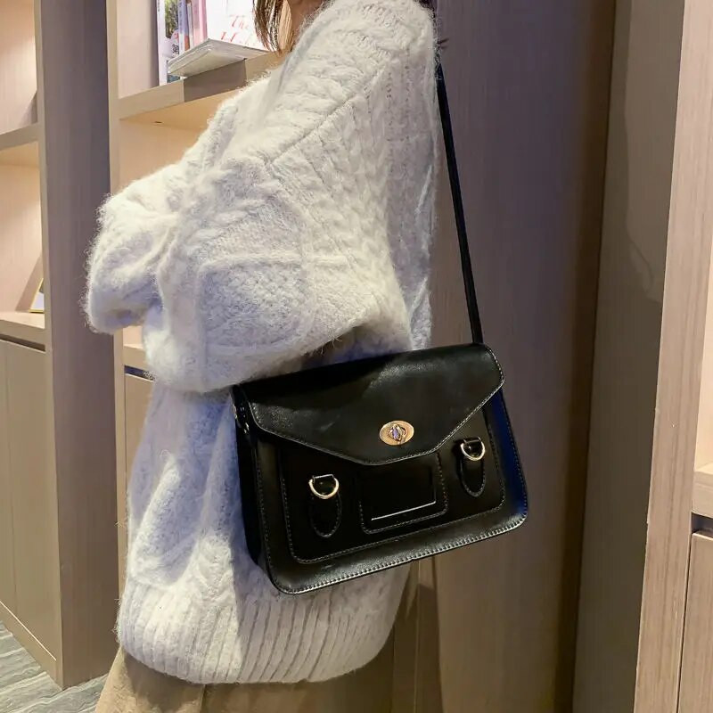 „Xiuya“ vintažiniai moteriški pečių krepšiai, 2022 m. rudens „Trendyol“ japoniškas kietos PU odos krepšys, moteriškas portfelis