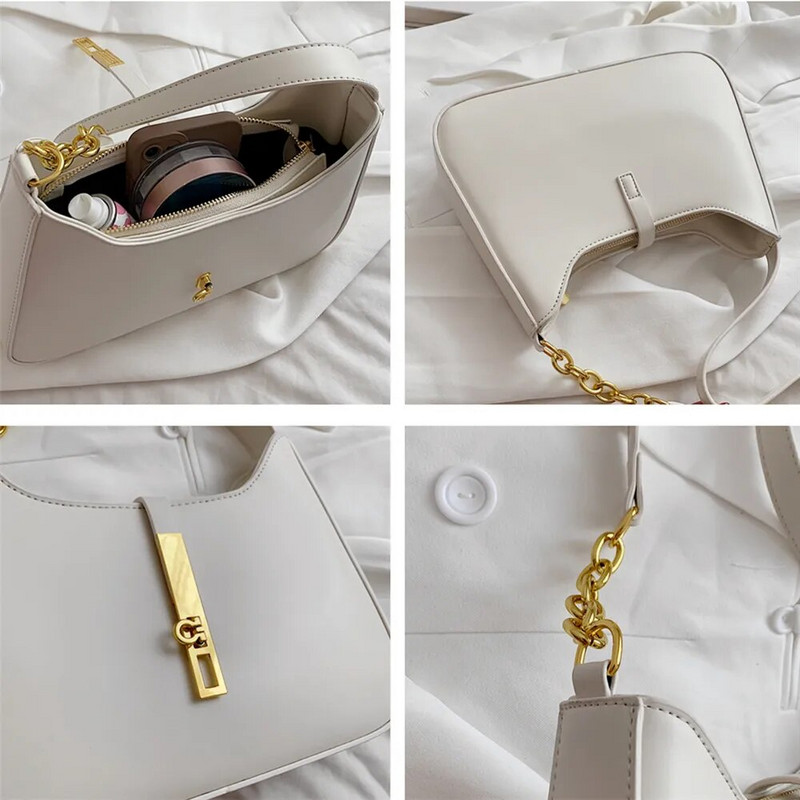 „Toptrends“ moteriškos 2023 m. „Trend Designer“ PU odos „Half Moon Artpit“ moteriškos rankinės ir piniginė juodai balta