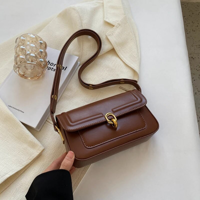 LEFTSIDE Vintage maži PU odiniai pažastų krepšiai moterims, 2023 m. „Hit Trend Female“ prekės ženklo populiarūs „crossbody“ krepšiai pažastų rankinė