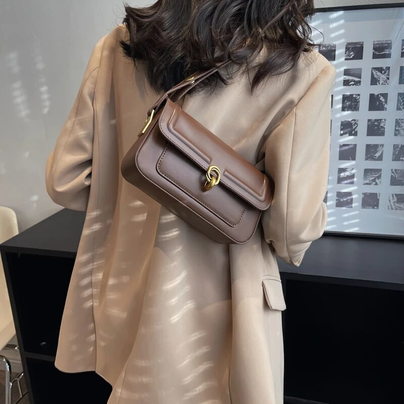 LEFTSIDE Vintage maži PU odiniai pažastų krepšiai moterims, 2023 m. „Hit Trend Female“ prekės ženklo populiarūs „crossbody“ krepšiai pažastų rankinė