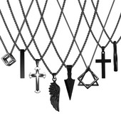 2023 Ζεστό κλασικό μενταγιόν κολιέ ανδρικό απλό κολιέ από ανοξείδωτο ατσάλι με αλυσίδα για άντρες Δώρο κοσμήματος