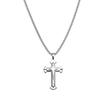 2023 Ζεστό κλασικό μενταγιόν κολιέ ανδρικό απλό κολιέ από ανοξείδωτο ατσάλι με αλυσίδα για άντρες Δώρο κοσμήματος