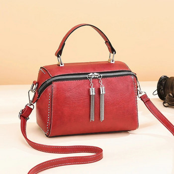 Маркови дамски кожени чанти Модна дамска чанта с нитове Многоцветни дамски чанти с голям капацитет Нова луксозна чанта през рамо