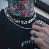 Virvės Kubos grandinės karoliai vyrams 2021 m. mados temperamento nerūdijančio plieno „Choker Link“ grandinės karoliai vyrams, papuošalai, dovana