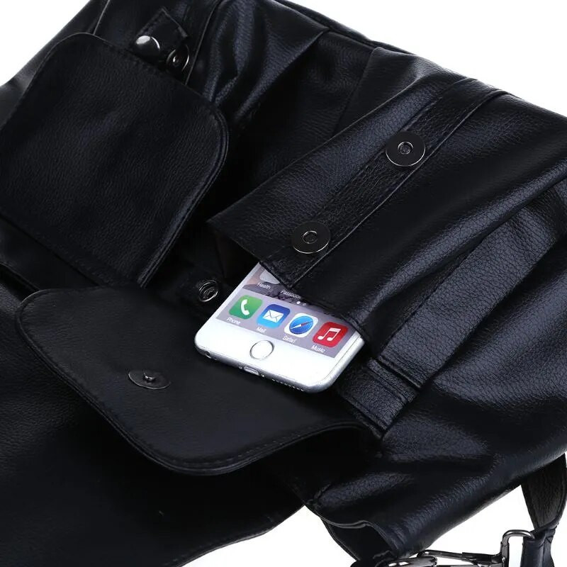 Annmouler punk stil ženske ručne torbe Pu kožna velika torba s lubanjom Crna torba na rame velikog kapaciteta 2022. Luksuzne torbe preko ramena