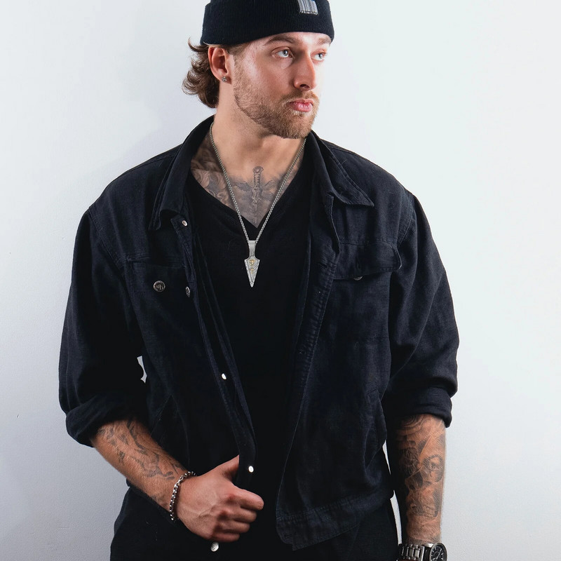 Vnox Gothic Viking Spear ανδρικό κολιέ, μαύρο ανοξείδωτο ατσάλι Tribal Arrow Wolf Horus Eyes Anka Cross μενταγιόν, πανκ κοσμήματα