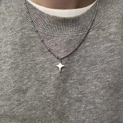 Απλό μοντέρνο κολιέ Star Hollow Choker Κρεμαστό λαιμό Κοσμήματα Αξεσουάρ Γυναικείο κολιέ ανδρικής μόδας για πάρτι με αλυσίδα