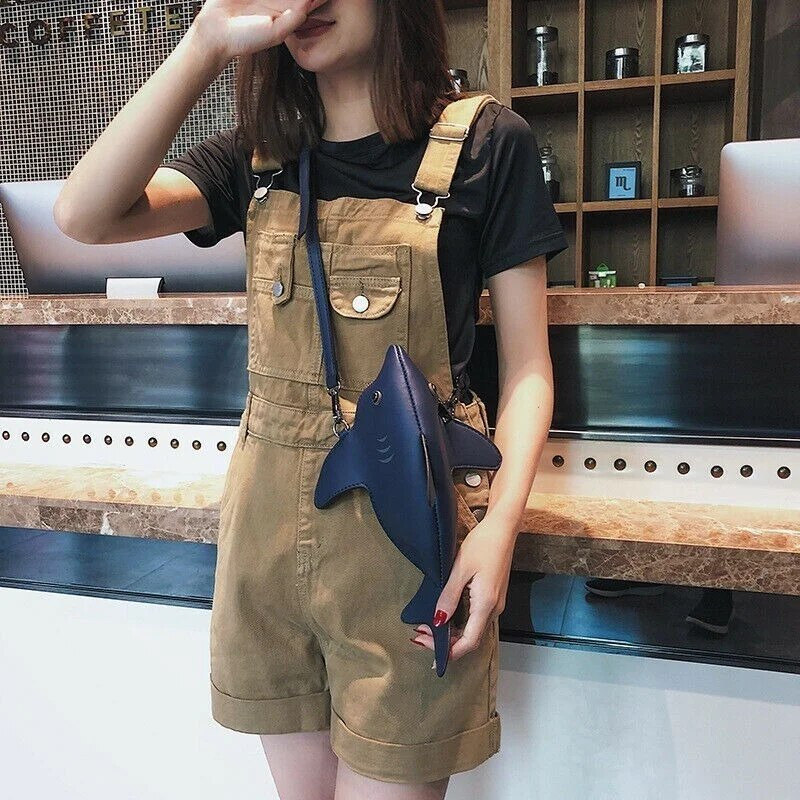 Slatka ženska torba za nošenje na rame u obliku crtanog morskog psa PU kožni lanac za prijenos mobitela