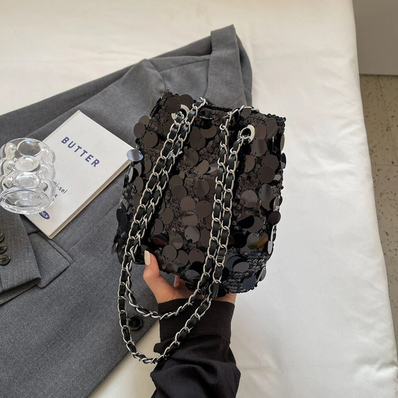 Νέες πολυτελείς παγιέτες πολυτελείας σχεδιαστής γυναικεία τσάντα ώμου Lady Handbag Chain Tote χιαστί βραδινό δείπνο Τσάντα μασχάλης