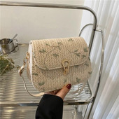 Madingi nėriniai, gėlių pečių krepšys, šiaudinis vasaros paplūdimio pirkėjo krepšys moterims rankų darbo austos prekės ženklo dizainerio rankinė mergaitėms