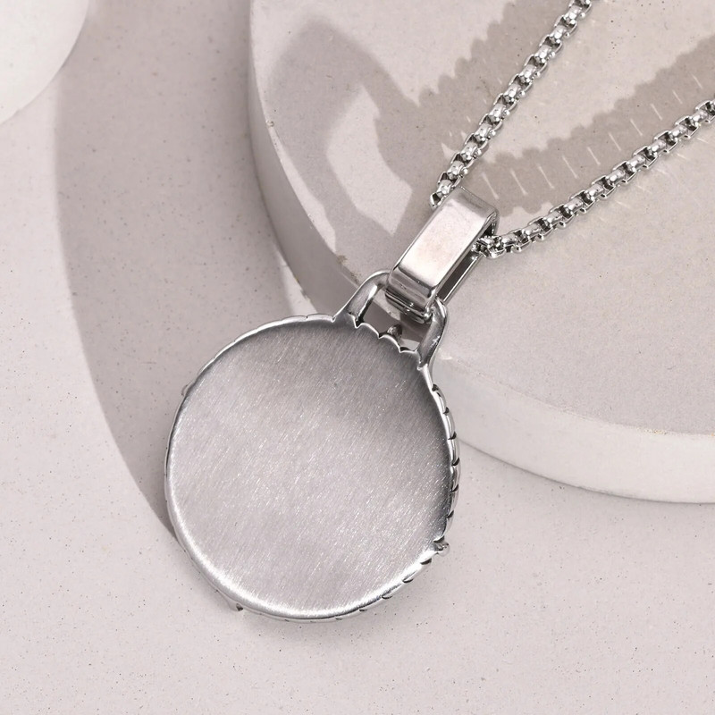 Vnox elegantna muška ogrlica s kompasom, rock punk privjesci s kompasom od nehrđajućeg čelika, muški nakit s ovratnikom