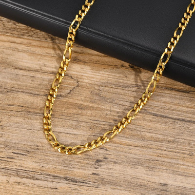 „Vnox Figaro“ grandinėlės karoliai moterims vyrams, 5,5 mm nerūdijančio plieno itališki papuošalai su apykakle