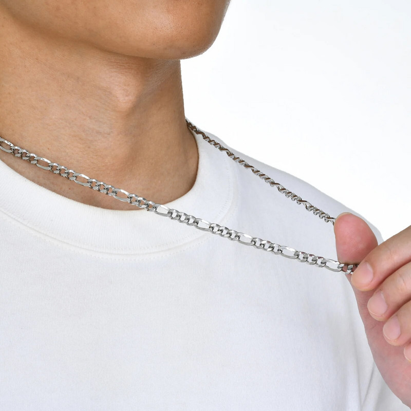 „Vnox Figaro“ grandinėlės karoliai moterims vyrams, 5,5 mm nerūdijančio plieno itališki papuošalai su apykakle