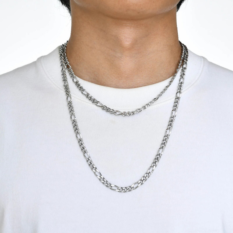 „Vnox Figaro“ grandinėlės karoliai moterims vyrams, 5,5 mm nerūdijančio plieno itališki papuošalai su apykakle