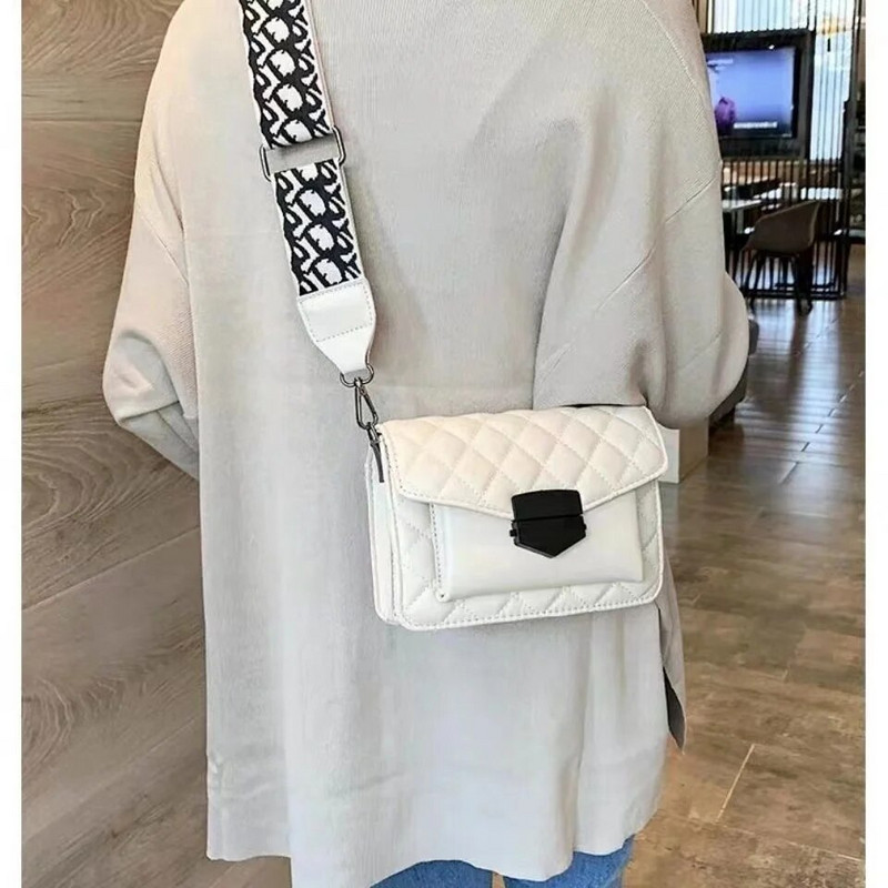 Νέες τσάντες μόδας πολυτελείς γυναικείες τσάντες Τσάντα ώμου με φαρδιά λουράκι Τσάντες χιαστί Τσάντες αλυσίδα Rhombus PU Δερμάτινο Άνοιξη Νέα ειδική προσφορά