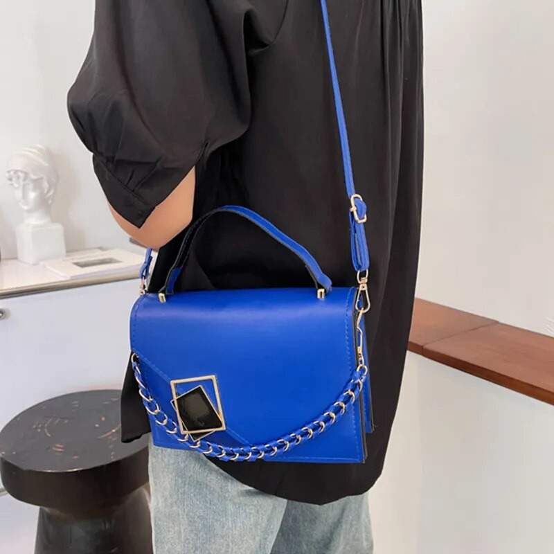 Τσάντα με γάντζο υλικού Αυστηρή τσάντα ραψίματος Τσάντα χιαστί ώμου Τσάντα χιαστί μικρή τετράγωνη πόρπη Φορητή τσάντα αγγελιοφόρου ξενικού στιλ