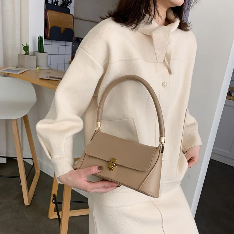 Soma ar rokturu sievietēm Retro rokassomiņa PU ādas plecu soma padušu vintage augšējā roktura soma sievietēm, maza apakšstilba soma Dienas sajūgs