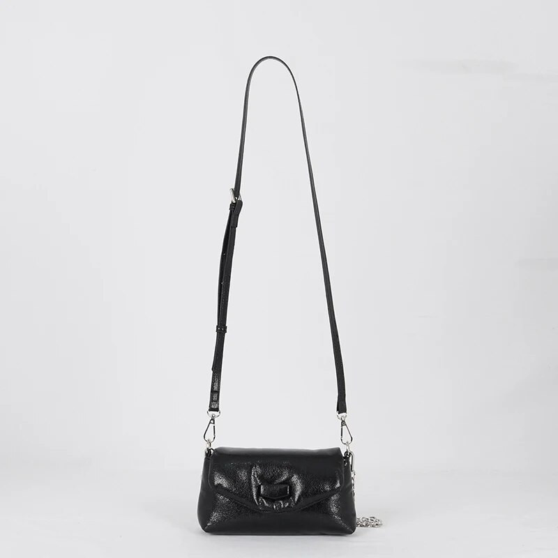 Πολυτελής μάρκα Pu Crossbody Τσάντα Γυναικεία Σχεδιαστής Απλή Δερμάτινη Αλυσίδα Γυναικεία Τσάντα ώμου Μασίφ μεταλλική τσάντα άνεμος Μικρή Γυναικεία τσάντα