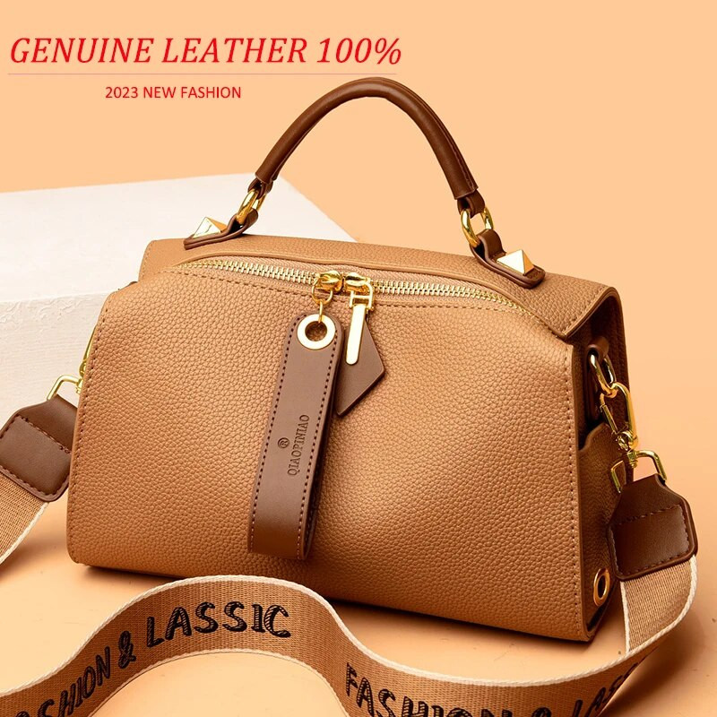 Υψηλής ποιότητας μονόχρωμη δερμάτινη τσάντα χιαστί ώμου για γυναίκες 2023 Πολυτελής γυναικεία τσάντα σχεδιαστής Female Messenger Tote Sac