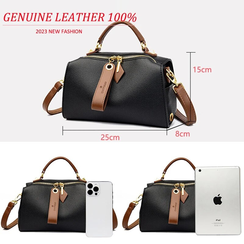 Υψηλής ποιότητας μονόχρωμη δερμάτινη τσάντα χιαστί ώμου για γυναίκες 2023 Πολυτελής γυναικεία τσάντα σχεδιαστής Female Messenger Tote Sac