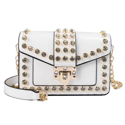 Luksuzne dizajnerske Clutch torbice i ručne torbice za žene Zakovice Dijamantni kožni preklop Male četvrtaste torbe Lanac Torbica na rame