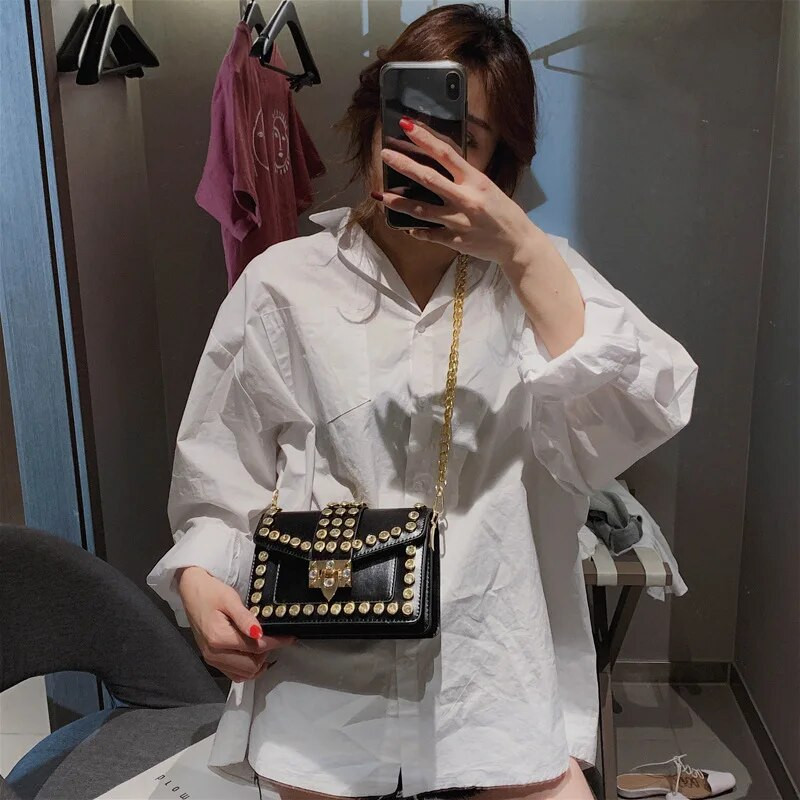 Luksuzne dizajnerske Clutch torbice i ručne torbice za žene Zakovice Dijamantni kožni preklop Male četvrtaste torbe Lanac Torbica na rame