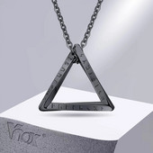Vnox norvēģu vikingu kulonu kaklarotas, vīriešu savīti nerūsējošā tērauda Mobius trīsstūra šarms, Vegvisir Nordic Valknut ģeometriskā apkakle