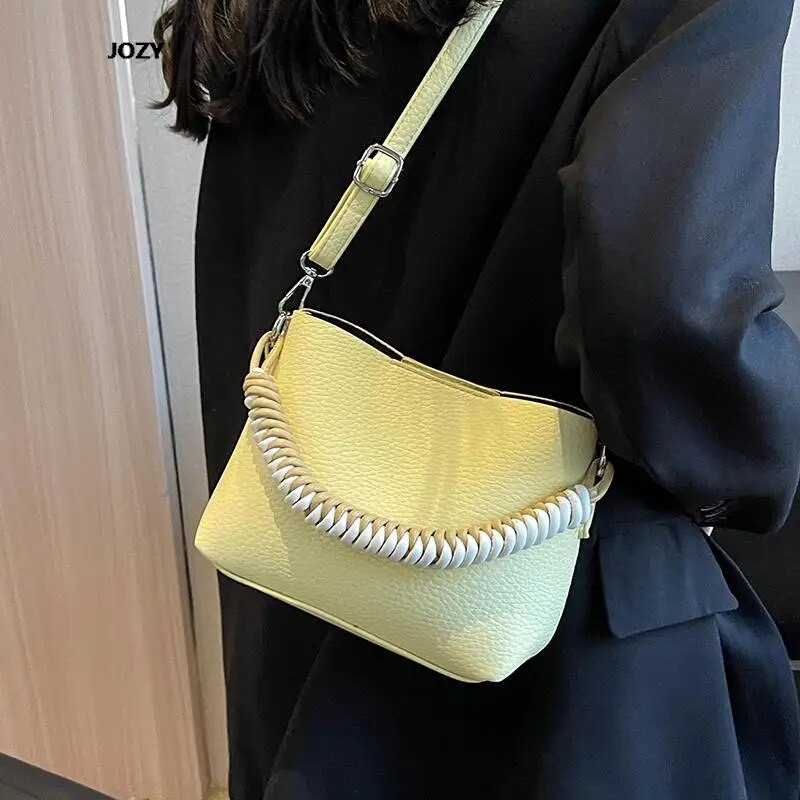 Bucket Crossbody Bag Casual Classic Moterims Paprastas Stilius Prabangus Dizaineris Nauja Universali rankinė 2023 Vasaros Daugiaspalvė Pečiai