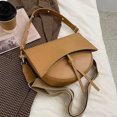 Vintage klassikaline sadulakott naistele, luksuslik disainer 2023, uus vabaaja nahast õlg, suvine mood naiste käekott, PU