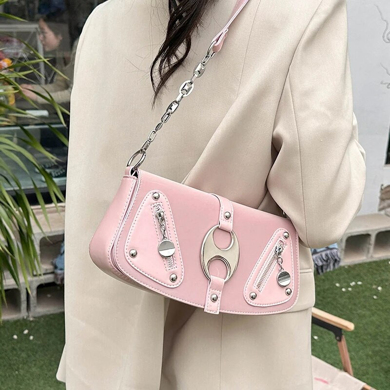 Luksuslik kett, uus õlakott Y2K 2023. aasta suvemood vabaaja kott naistele Nahast tänava trendikas naiste rahakott