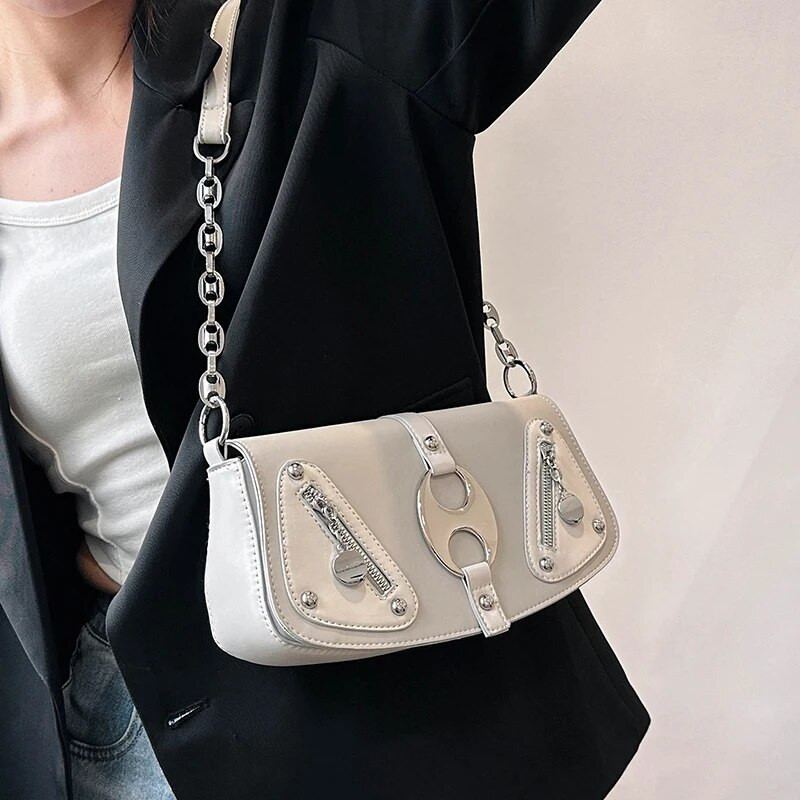 Luksuslik kett, uus õlakott Y2K 2023. aasta suvemood vabaaja kott naistele Nahast tänava trendikas naiste rahakott