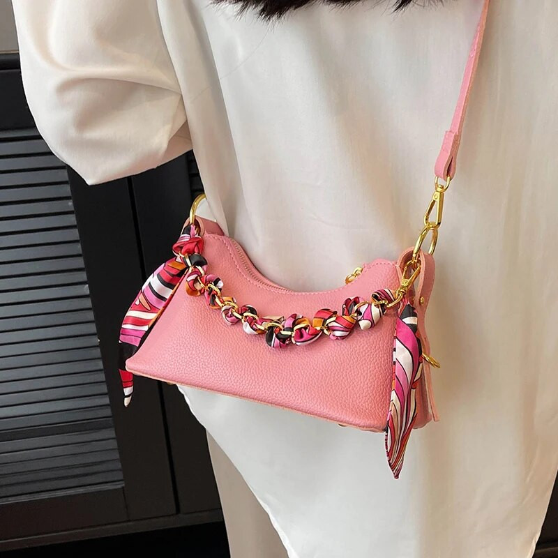 2023 Νέες ευέλικτες τσάντες χιαστί σχεδιαστής πολυτελείας καλοκαιρινής μόδας Casual πολύχρωμες τσάντες ώμου Half-moon για γυναίκες