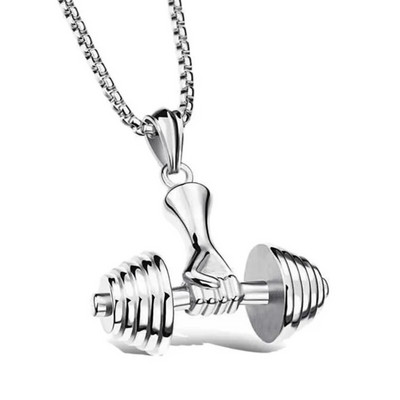Šarm Fitness Gym Bodybuilding Sport Dumbbell Uteg Ogrlice s privjescima za muškarce Žene Sport Moda Uže Choker nakit