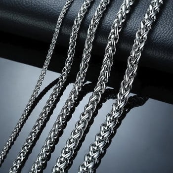 Vnox 3-7.4MM Spiga Links Tone Wheat Chains от неръждаема стомана Мъжко колие 24\