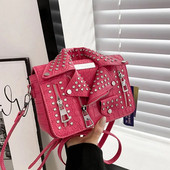 Madinga striukė Dizainas Crossbody Krepšys Kniedės Drabužiai Forma Moteriška Rankinė Piniginė Gamintojas Dizainerė Moteris Pečių Krepšiai Prabangus Moteriškas Krepšys