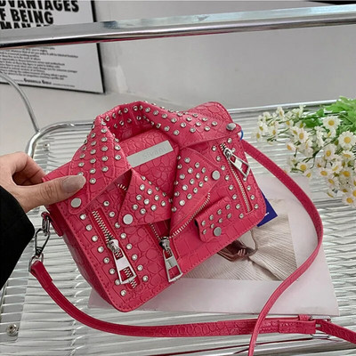 Madinga striukė Dizainas Crossbody Krepšys Kniedės Drabužiai Forma Moteriška Rankinė Piniginė Gamintojas Dizainerė Moteris Pečių Krepšiai Prabangus Moteriškas Krepšys