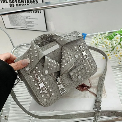 Madinga striukė Dizainas Crossbody Krepšys Kniedės Drabužiai Forma Moteriška Rankinė Piniginė Gamintojas Dizainerė Moteris Pečių Krepšiai Prabangus Moteriškas Krepšys